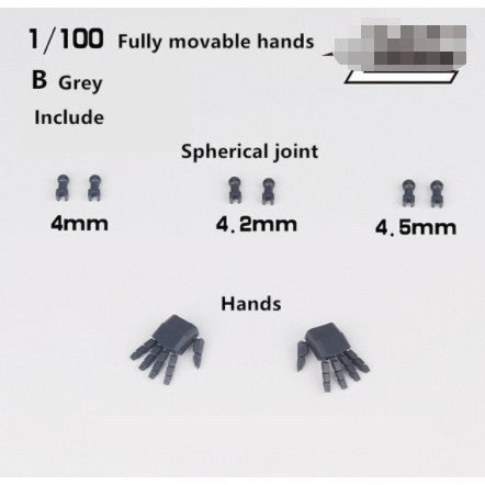 DL Dalin fully movable hands for 1/100 1/144 MG RG HG RX-78-2 Sazabi Strike Astray Red Frame Unicorn Banshee