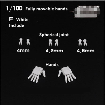 DL Dalin fully movable hands for 1/100 1/144 MG RG HG RX-78-2 Sazabi Strike Astray Red Frame Unicorn Banshee