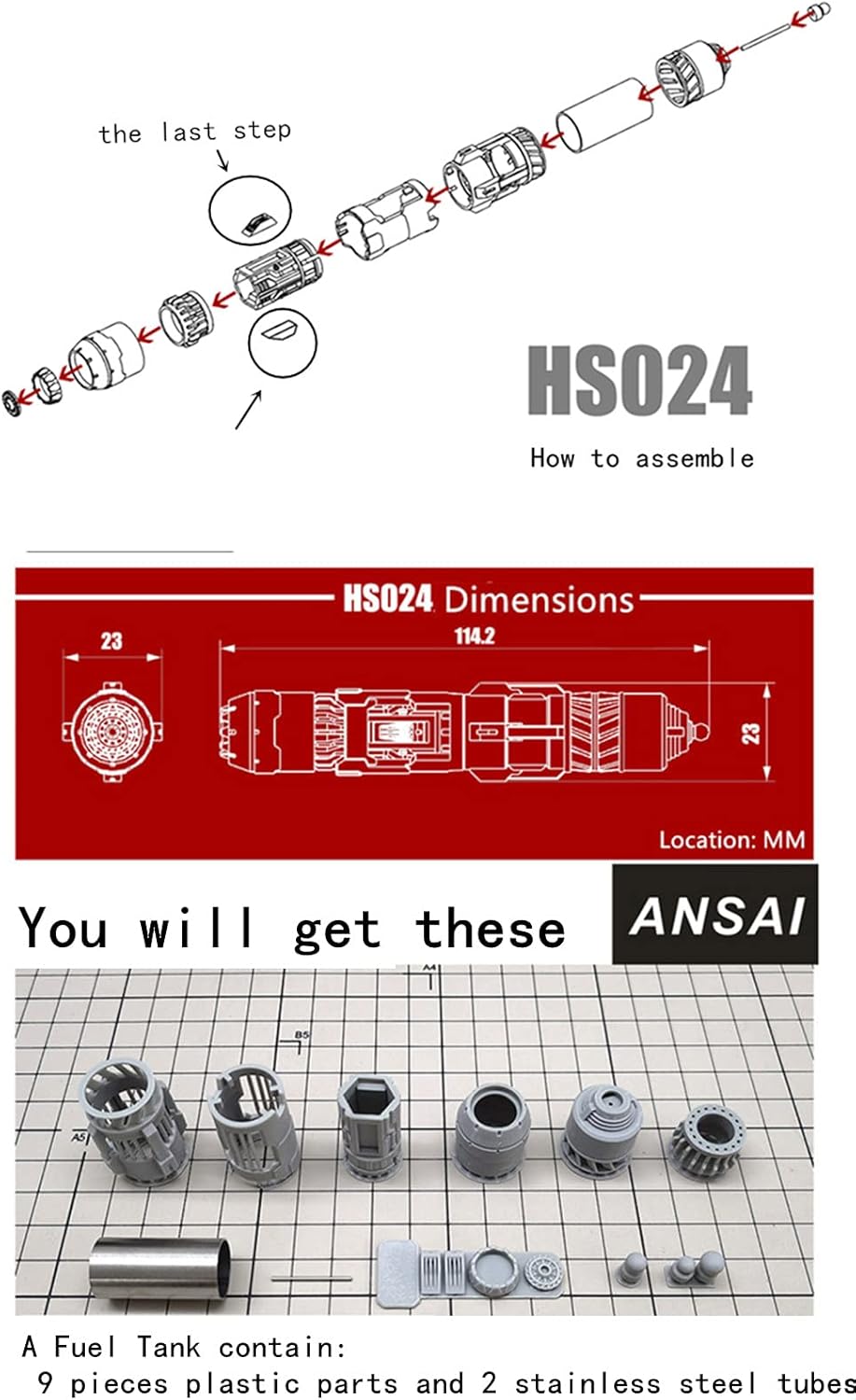 Fuel Tank Kit for HG 1/144 Nightingale MG 1/100 Sazabi ver ka Sinanju Stein