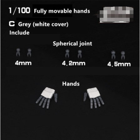 DL Dalin fully movable hands for 1/100 1/144 MG RG HG RX-78-2 Sazabi Strike Astray Red Frame Unicorn Banshee
