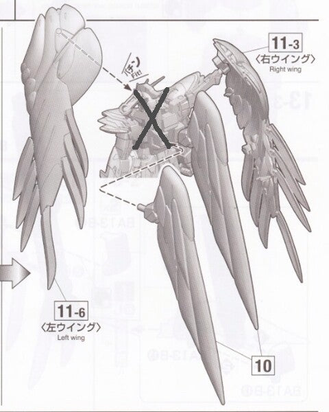 CB BANDAI MG 1/100 WING GUNDAM ZERO EW Ver.Ka Wing Replacement Parts