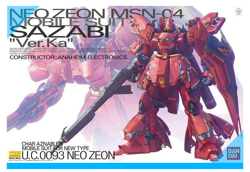 ジュン　サザビー　MG ver.ka 1/100 Bandai MG 1/100 MSN-04 Sazabi Ver.ka Gundam Replacement