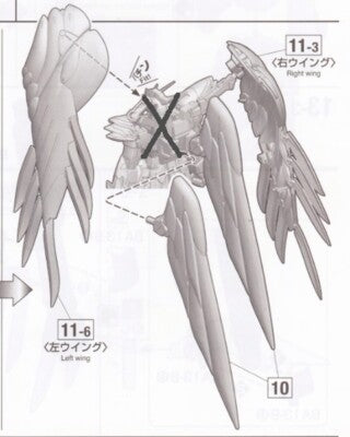 CB BANDAI MG 1/100 WING GUNDAM ZERO EW Ver.Ka Wing Replacement Parts