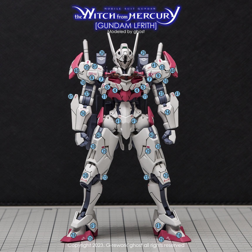 YAN GHOST Bandai 1/144 HG Aerial LFRITH Water Slide Decal