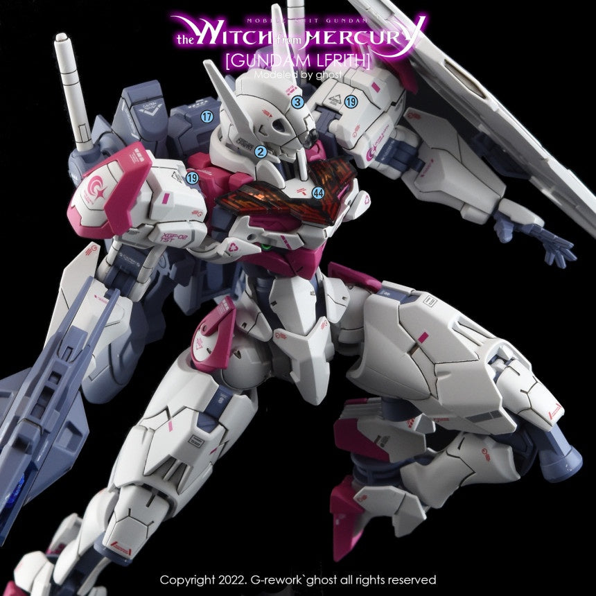 YAN GHOST Bandai 1/144 HG Aerial LFRITH Water Slide Decal