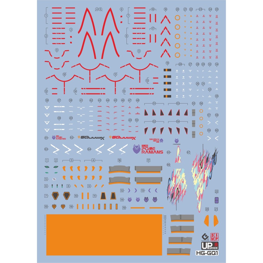 EVO Water slide decal for Bandai HG 1/144 GQuuuuuuX not include the kits