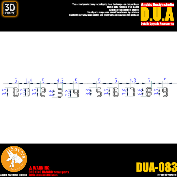 アヌビス DUA083 3Dプリントアドオンディテールパーツ(MG、HG、RGガンダム用)