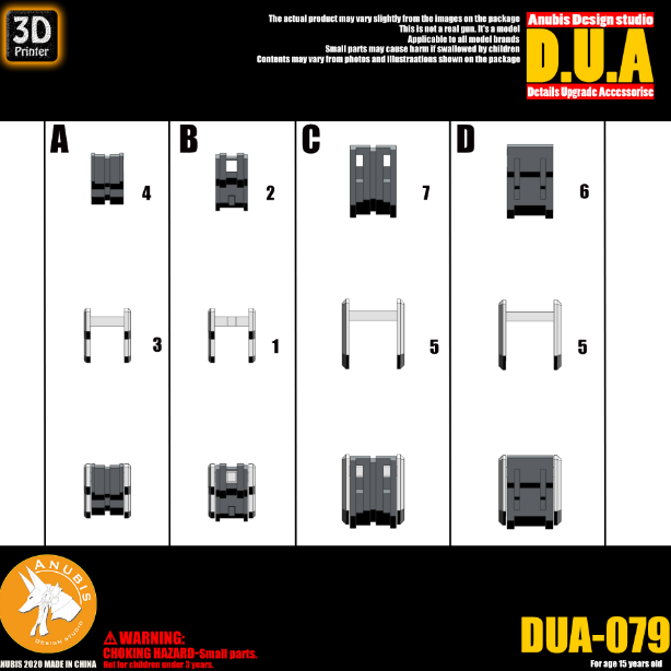 アヌビス DUA079 3Dプリントアドオンディテールパーツ(MG、HG、RGガンダム用)