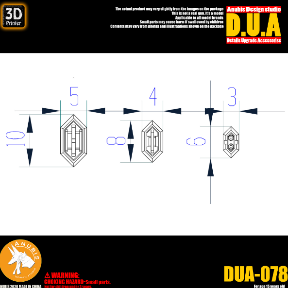 アヌビス DUA078 3Dプリントアドオンディテールパーツ(MG、HG、RGガンダム用)