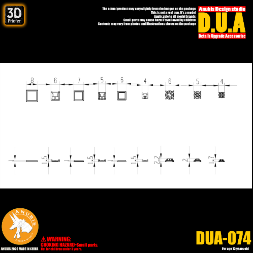 アヌビス DUA074 3Dプリントアドオンディテールパーツ(MG、HG、RGガンダム用)