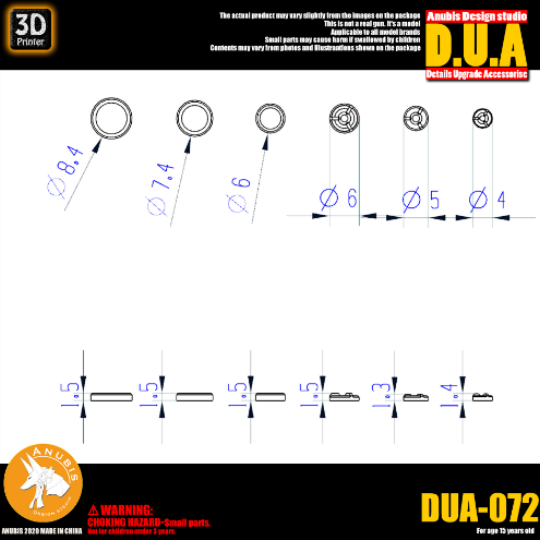 アヌビス DUA072 3Dプリントアドオンディテールパーツ(MG、HG、RGガンダム用)