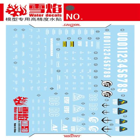 Xueyan Water Slide Decal For MG-71 MG Jesta / Cannon Fluorescence