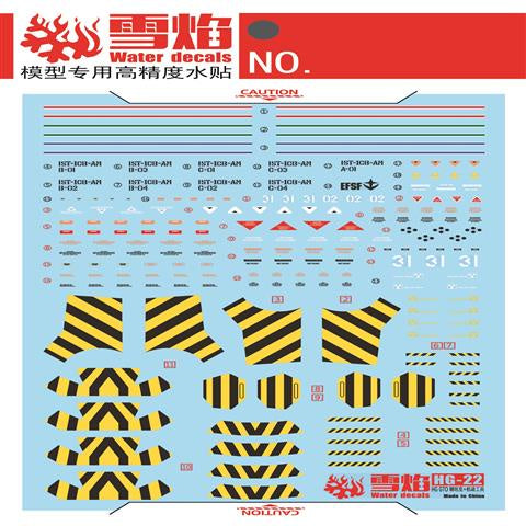 Xueyan Water Slide Decal For HG-22 HG GUNTANK Gundam Fluorescence