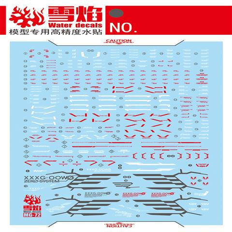 Xueyan Water Slide Decal For MG-72 MG Wing Proto Zero Fluorescence