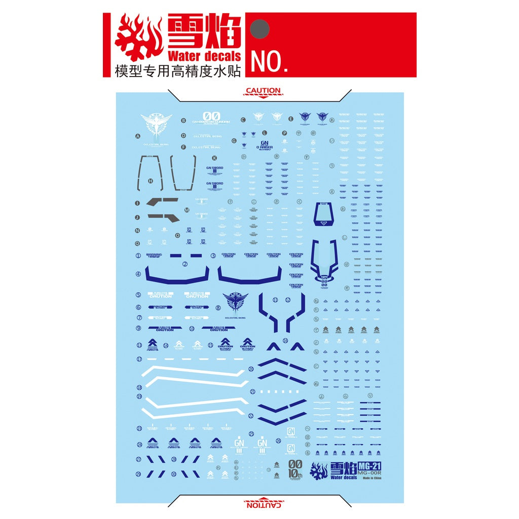 Xueyan Water Slide Decal For MG 21 00 Raiser XN OOXN 00R Fluorescence