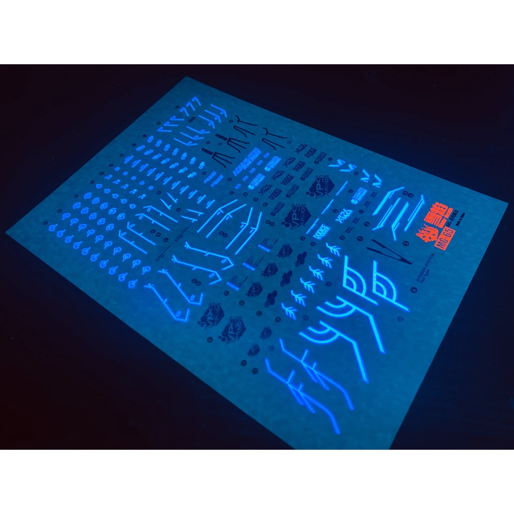 XUEYAN noctilucent decal for MG-65 MG 1/100 Testament Gundam