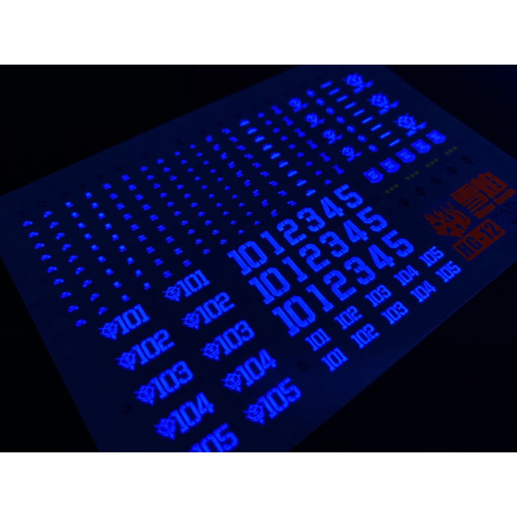 Xueyan Water Slide Decal For HG-12 GTO ZAKU II C5/C6 Fluorescence