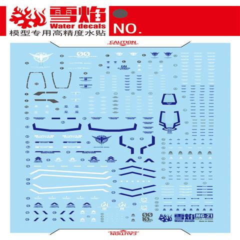 Xueyan Water Slide Decal For MG 21 00 Raiser XN OOXN 00R Fluorescence
