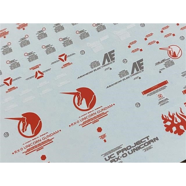 Xueyan Water Slide Decal For MEGA X01 1/48 Unicorn Gundam Fluorescence