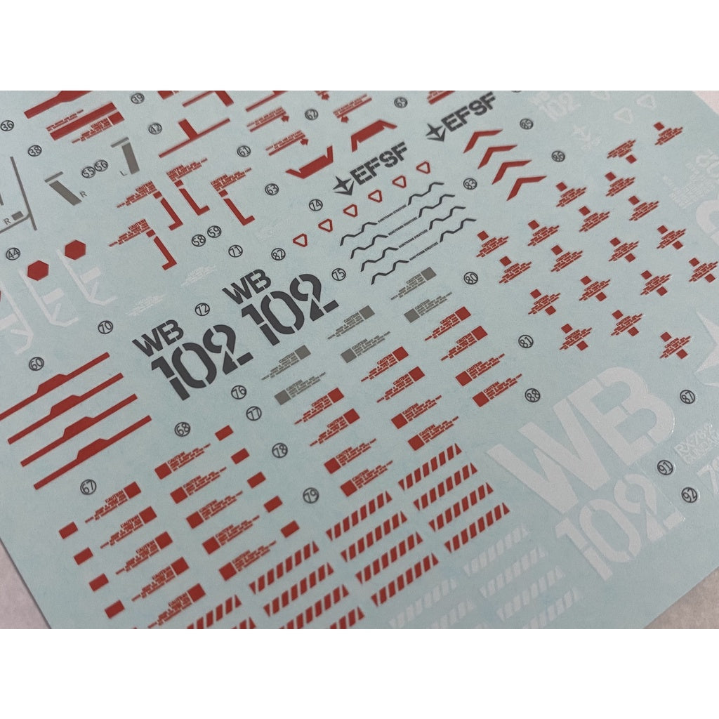 Xueyan Decal For PGU-X01 PG RX-78-2 RX-78 Gundam 2.0 Fluorescence