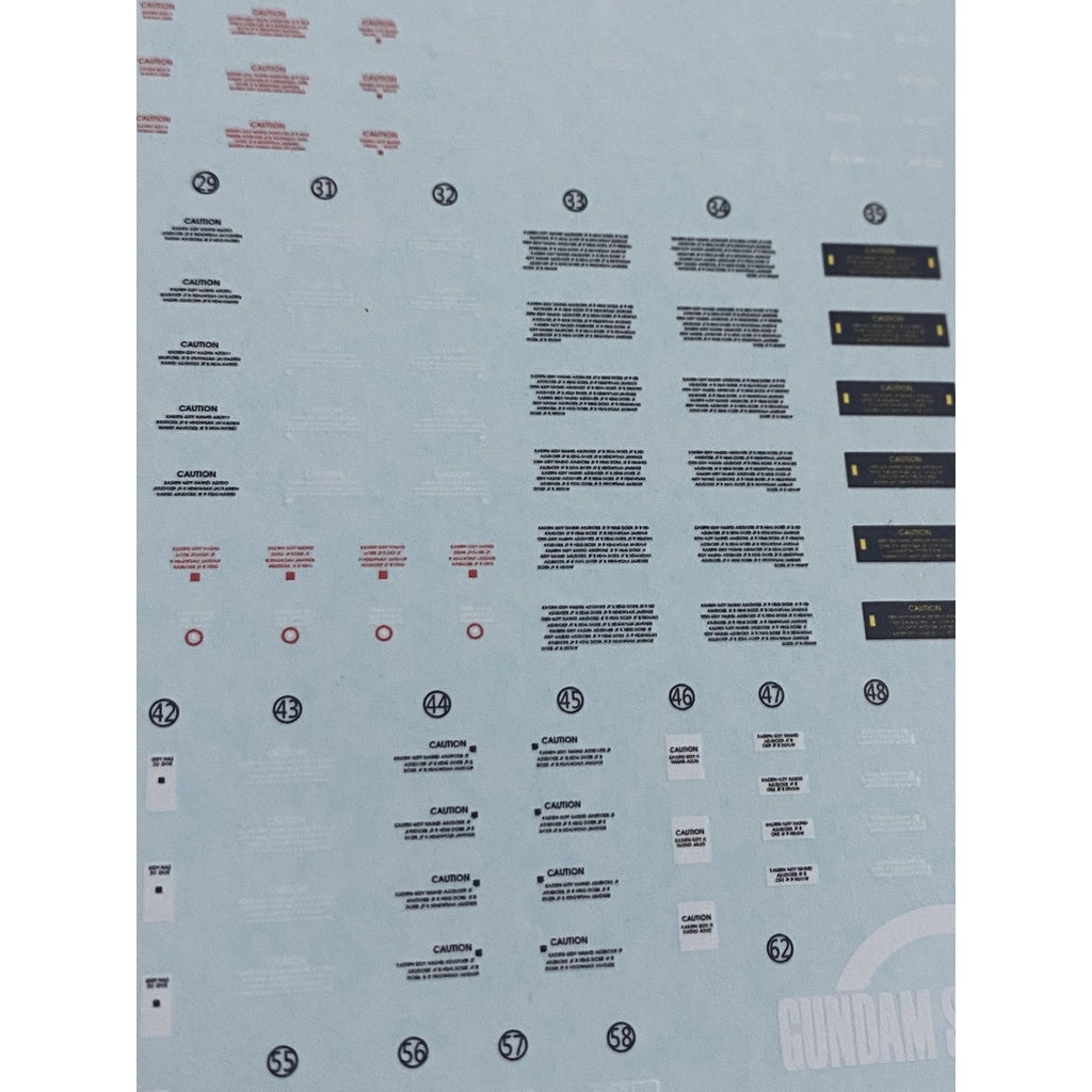 Xueyan Water Slide Decal For MG 1/100 EX-S/S Ver1.5 Gundam Fluorescence