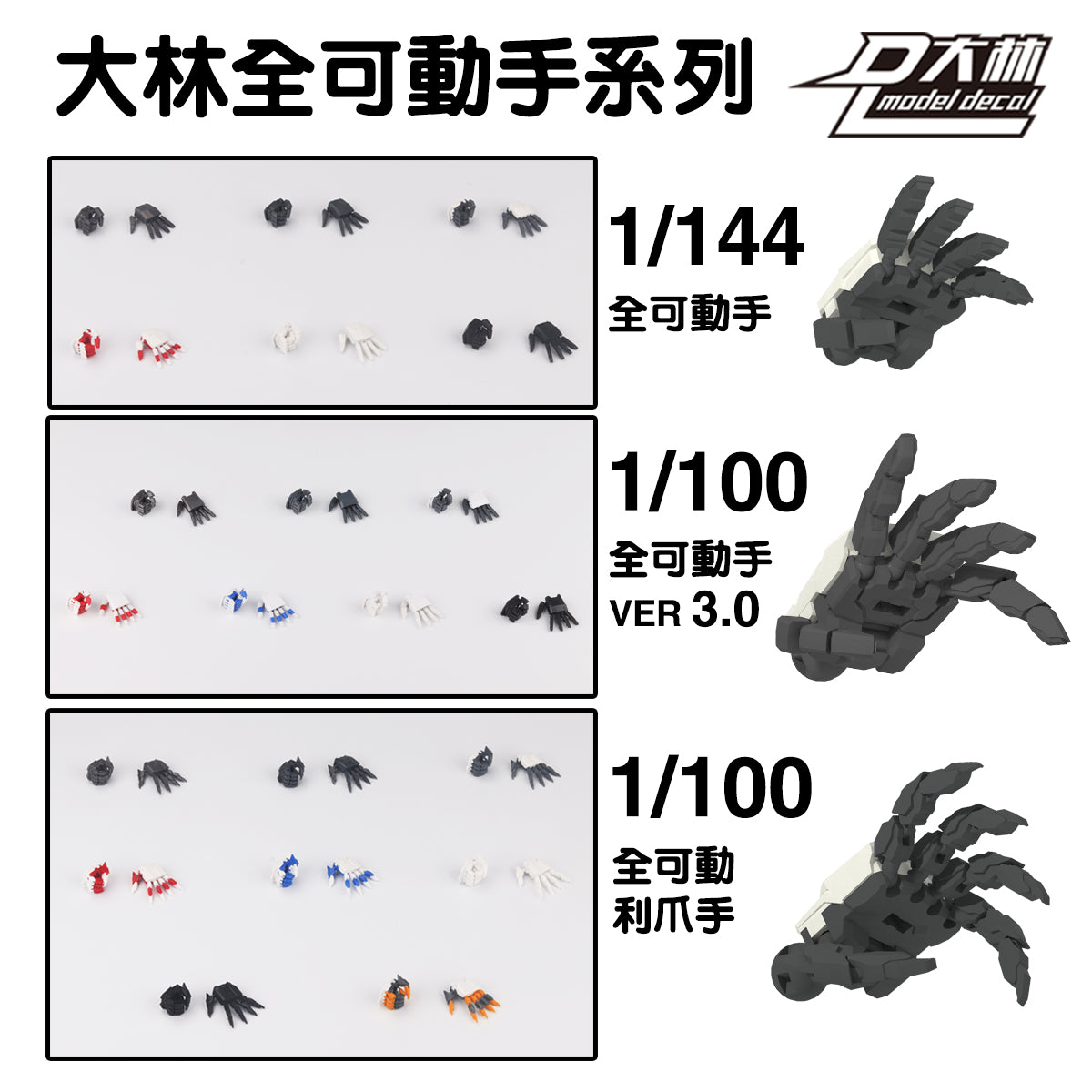 MG 1/100 1/144 ユニコーンアストレイ レッドフレーム サザビー Ver.ka用 可動ハンドセット 3.0 モデルアクションフィギュア ビルディングクロー