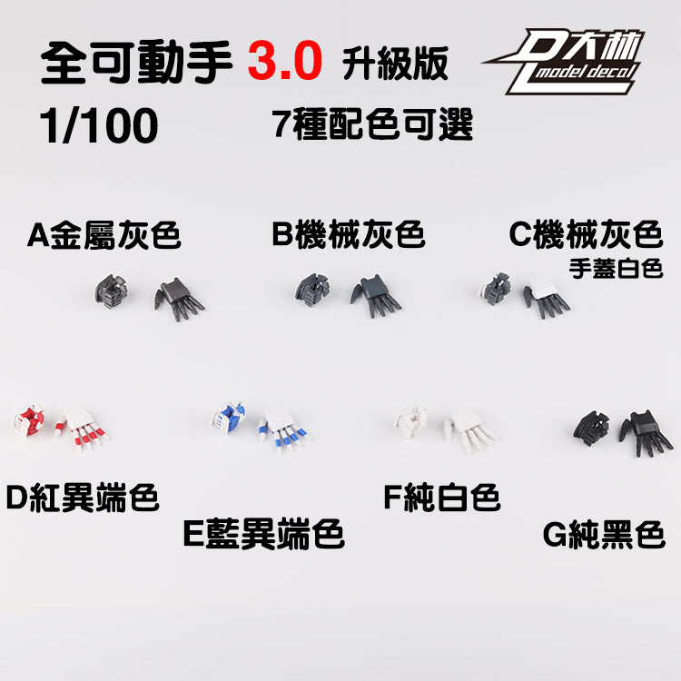 MG 1/100 1/144 ユニコーンアストレイ レッドフレーム サザビー Ver.ka用 可動ハンドセット 3.0 モデルアクションフィギュア ビルディングクロー