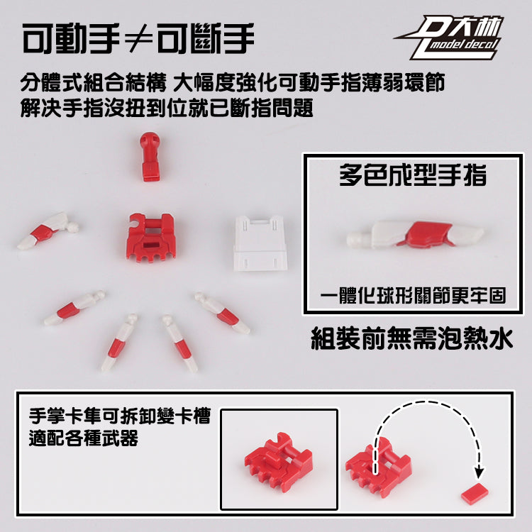 MG 1/100 1/144 ユニコーンアストレイ レッドフレーム サザビー Ver.ka用 可動ハンドセット 3.0 モデルアクションフィギュア ビルディングクロー