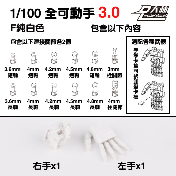 MG 1/100 1/144 ユニコーンアストレイ レッドフレーム サザビー Ver.ka用 可動ハンドセット 3.0 モデルアクションフィギュア ビルディングクロー