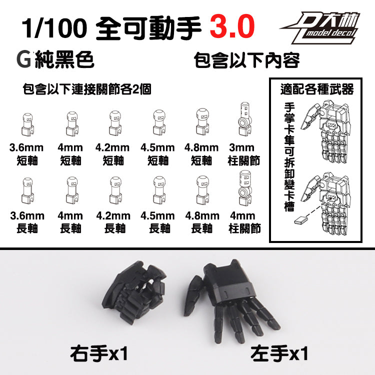 MG 1/100 1/144 ユニコーンアストレイ レッドフレーム サザビー Ver.ka用 可動ハンドセット 3.0 モデルアクションフィギュア ビルディングクロー