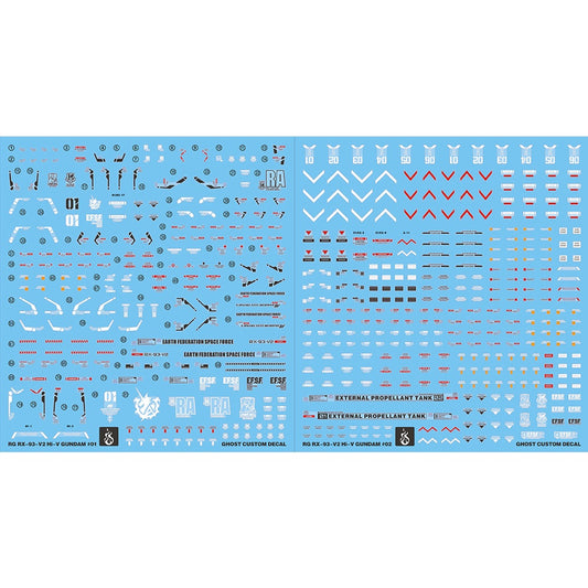 YAN GHOST RG RX-93-V2 HI NU Hi-v Fluorescence Water Slide Decals