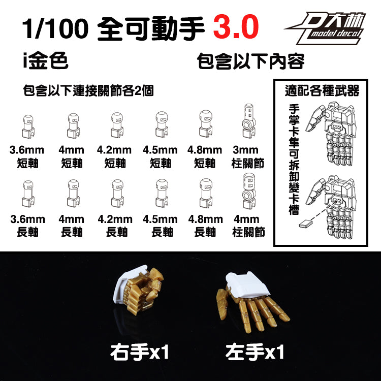 MG 1/100 1/144 ユニコーンアストレイ レッドフレーム サザビー Ver.ka用 可動ハンドセット 3.0 モデルアクションフィギュア ビルディングクロー
