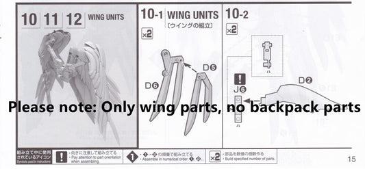 BANDAI MG 1/100 WING GUNDAM ZERO EW Ver.Ka Wing Replacement Parts
