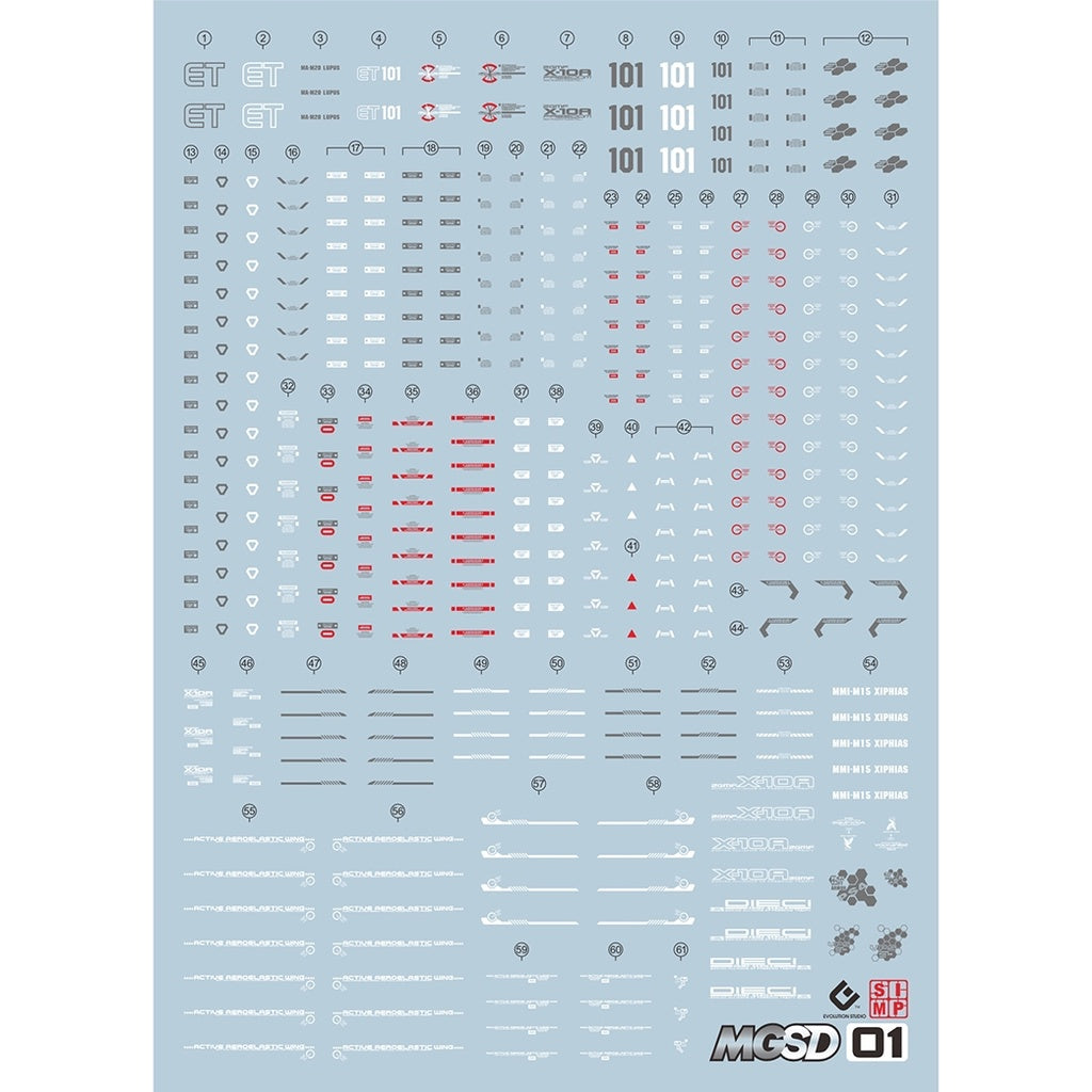 EVO MGSD Freedom Q Version BB Soldier Water Sldie Decal Fluorscent