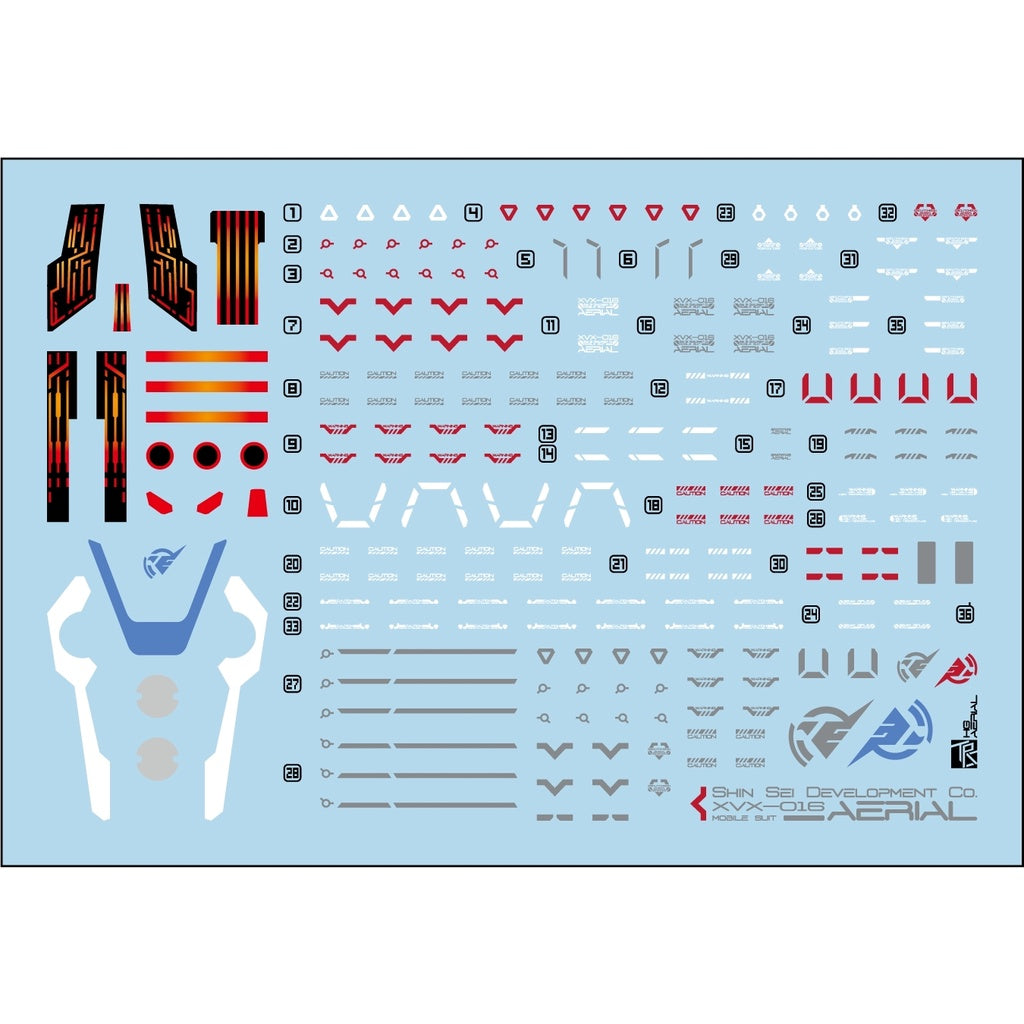 Transamsphere HG 1/144 Aerial Water Slide Decal