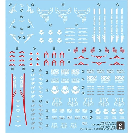 YAN 1/100 Gumdam FULL MECHANICS FM Forbidden SEED water slide decal