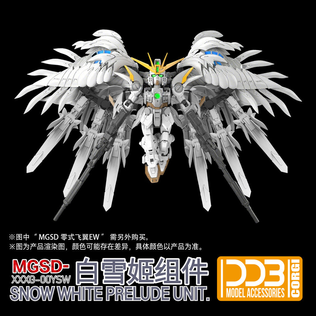 DDB DREI ZWERG Addon Parts / Wing unite / Stand compatible for MGSD Wing Zero Snow White (Kits not included)