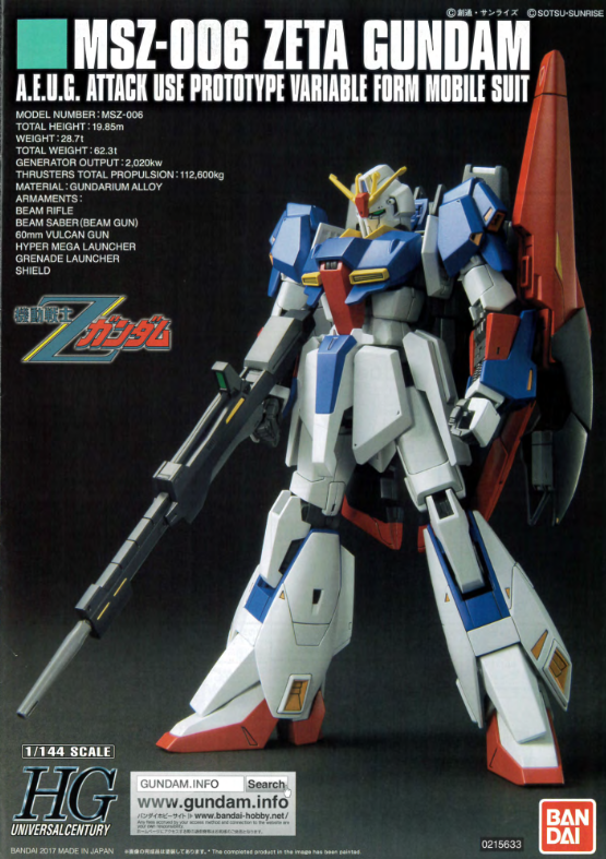 CB Bandai HGUC MSZ-006 Zeta Gundam Replacement Spare parts