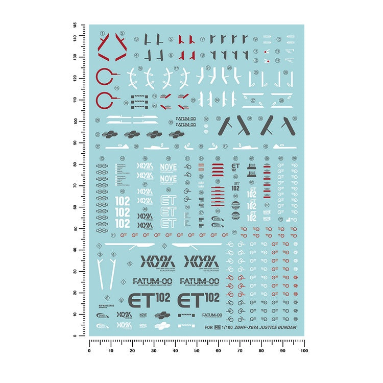 Artisan's Club Slide Decals For MG Justice Gundam