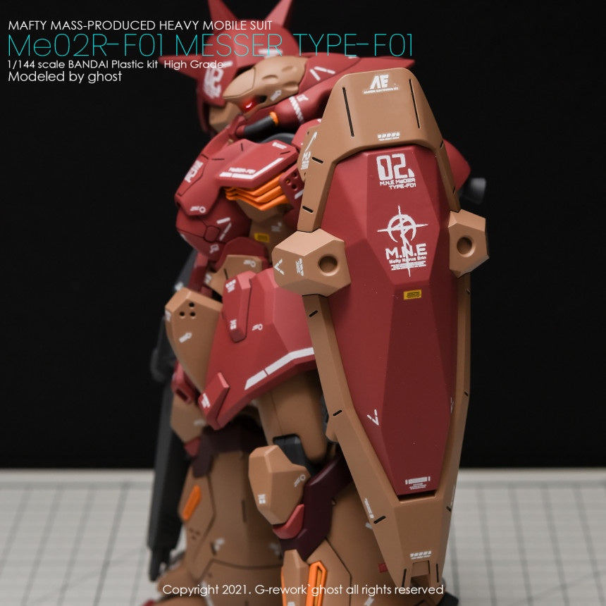 YAN Water Slide Decal For GHOST HGUC HG Me02R-F01 MESSER TYPE F01