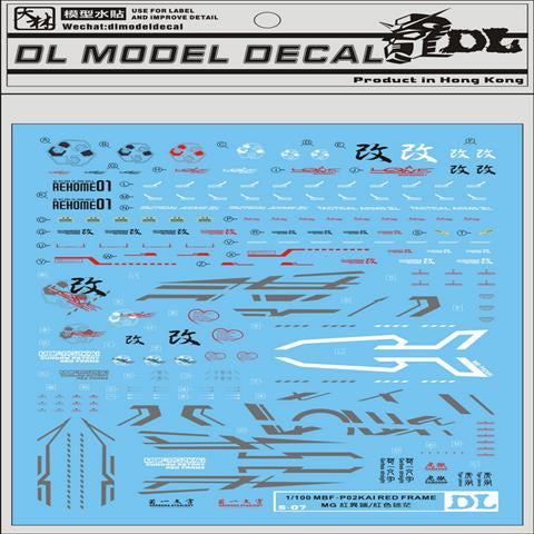 DALIN DL Water Slide Decal For MG Freedom Justice Turn Red Frame Sazabi DX NT-1 Phenex