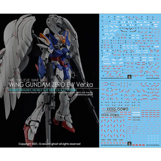 YAN Water Slide Decal For GHOST MG Wing Gundam Zero Ew Ver.Ka 2.0