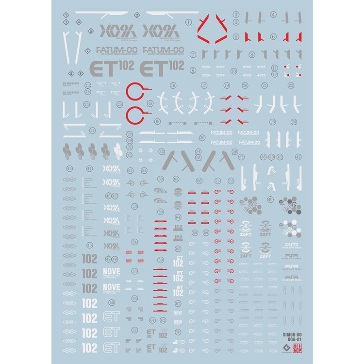 EVO DALIN DL GN10 Water slide Decal For 1/100 TV Cherudim Gundam Decals For MG 1/100 ZGMF-X09A Justice Gundam