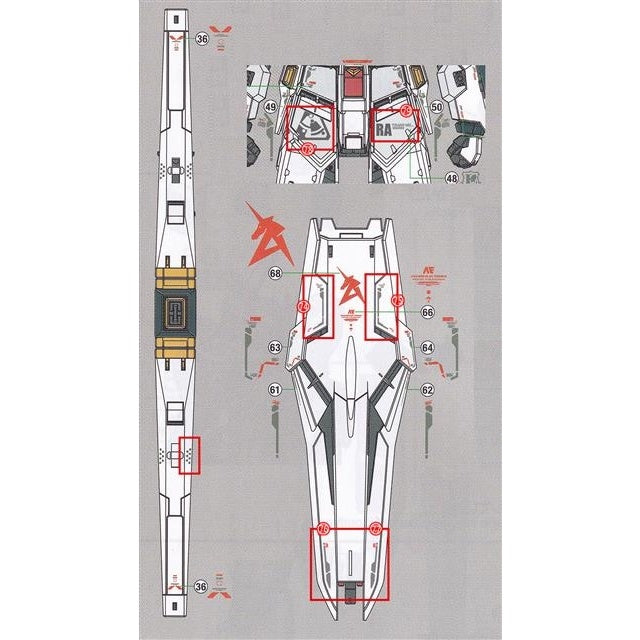 Xueyan Decal For RG Nu Gundam RX-93 Fluorescence