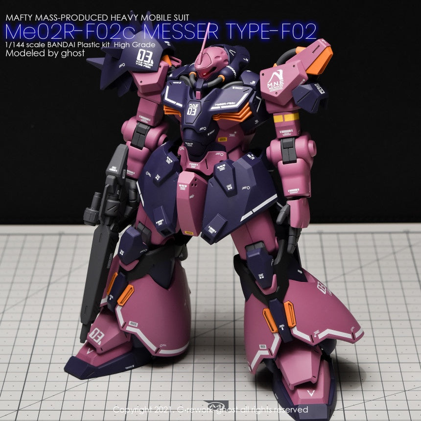 YAN Water Slide Decal For GHOST HGUC HG Me02R-F02c Messer Type-F02