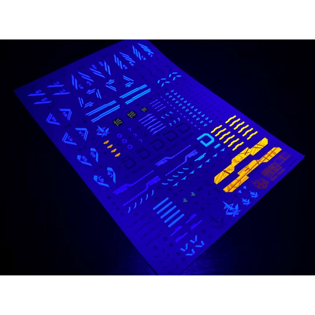 Xueyan Water Slide Decal For MG Blue Frame D Fluorescence