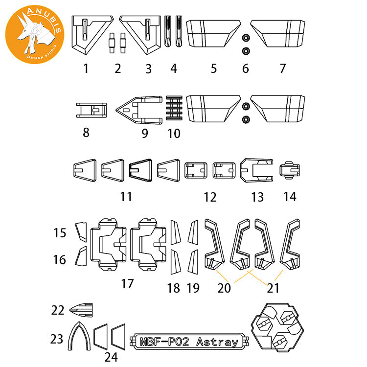 ANUBIS GP016 parts fit for MG Gundam astray Red frame