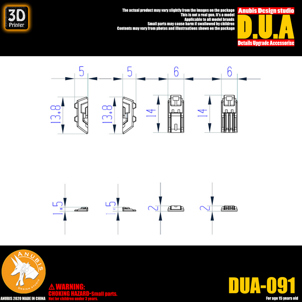 Anubis DUA091 3D Print Addon Detail Parts For MG HG RG Gundam