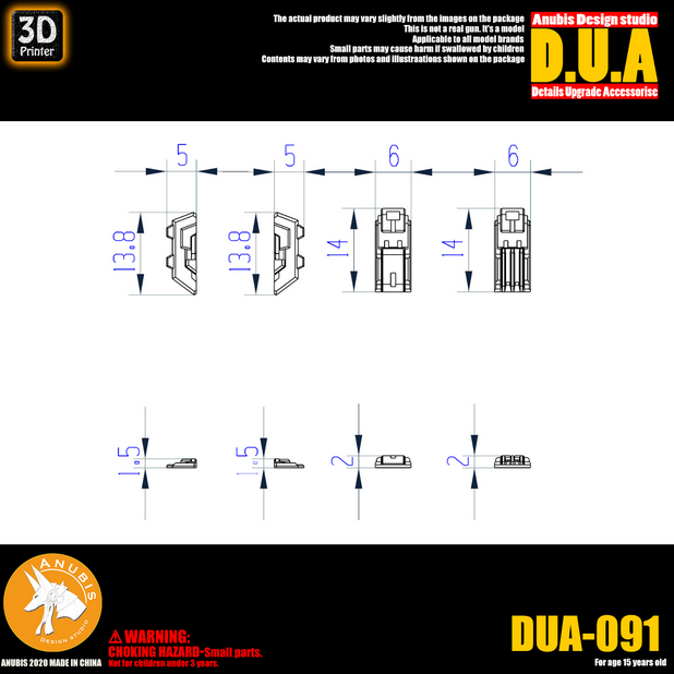 Anubis DUA090 3D Print Addon Detail Parts For MG HG RG Gundam