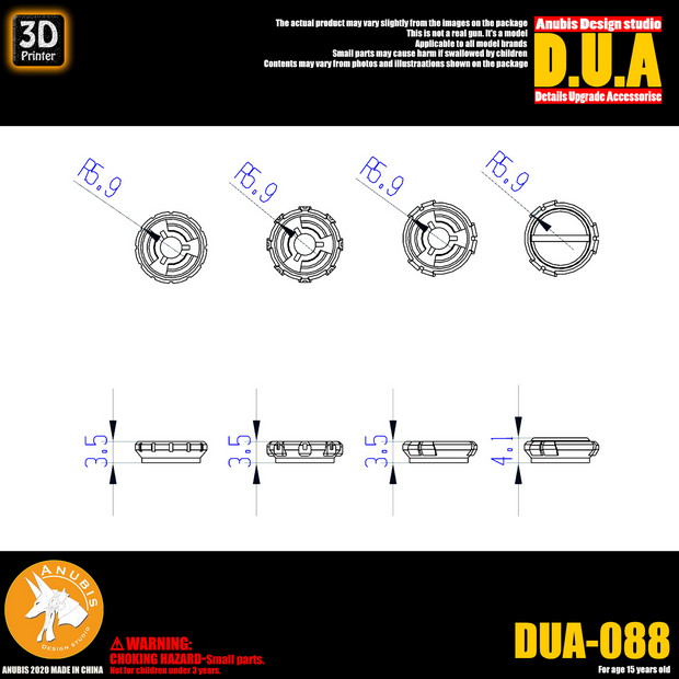 Anubis DUA088 3D Print Addon Detail Parts For MG HG RG Gundam